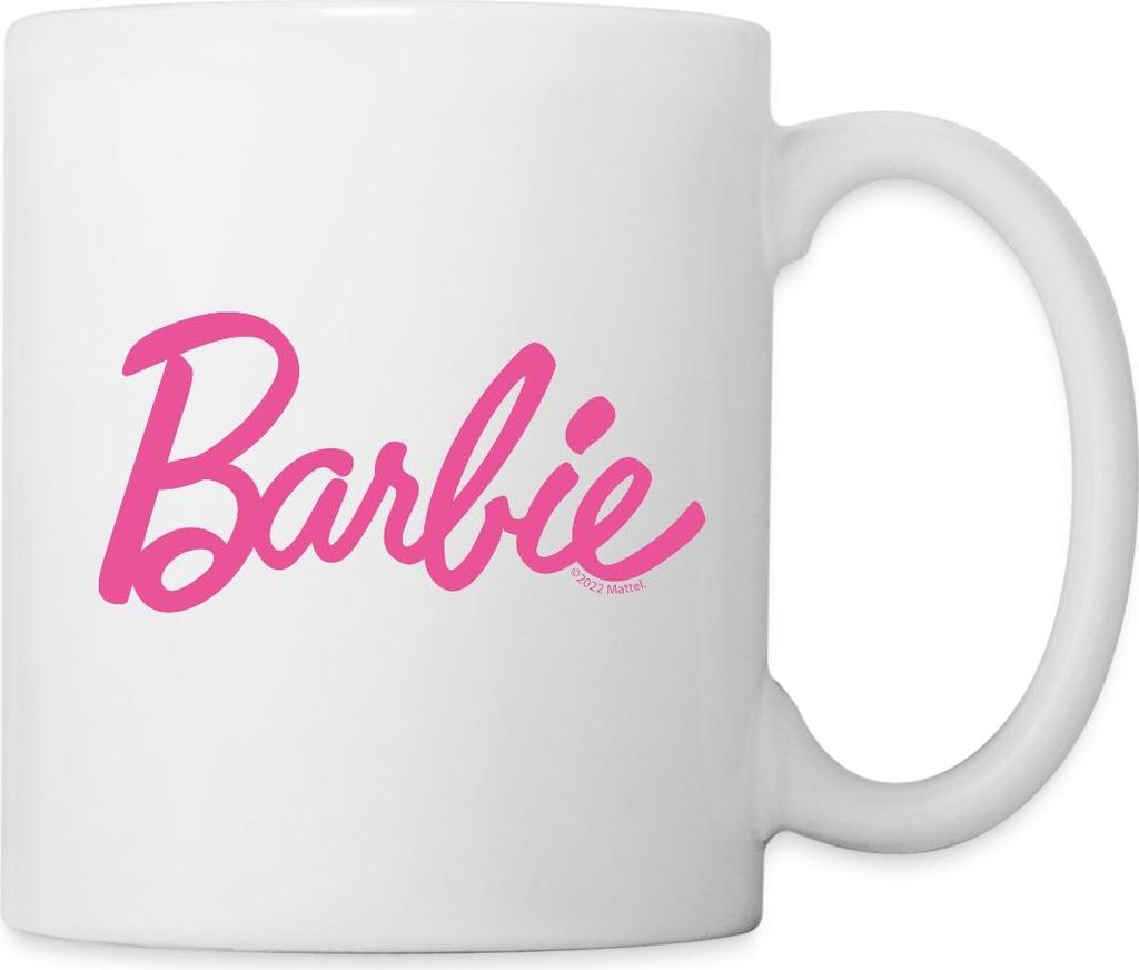 Spreadshirt Barbie Klassisches Logo Tasse, One size, Weiß