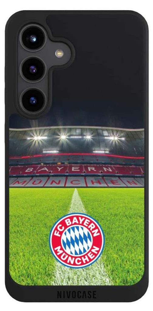 NIVOCASE Handyhülle für Samsung Galaxy S24 Hülle NIVOpure Case Schwarz FC Bayern München FCB Stadion