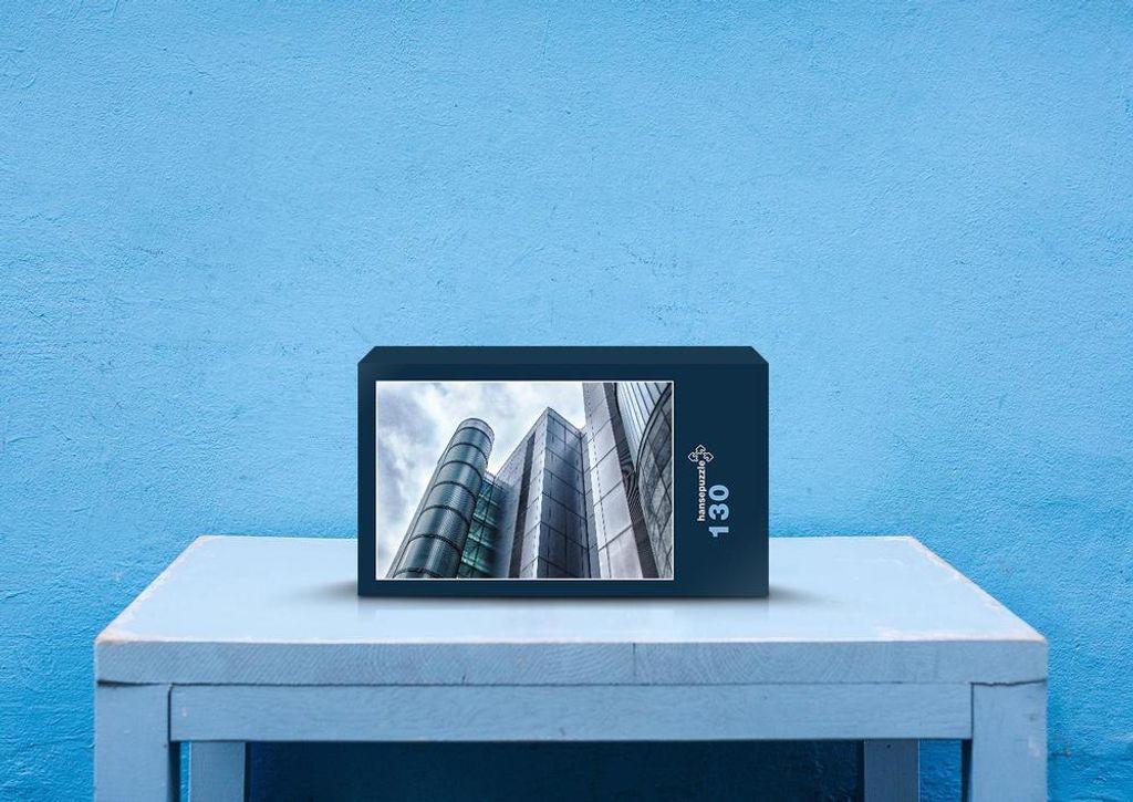 hansepuzzle 86089 - Modern Puzzle, 130 Teile, Gebäude, 28,7 x 20,0cm mit hochwertiger Aufbewahrung, Kartonbox und wiederverschließbarem Beutel