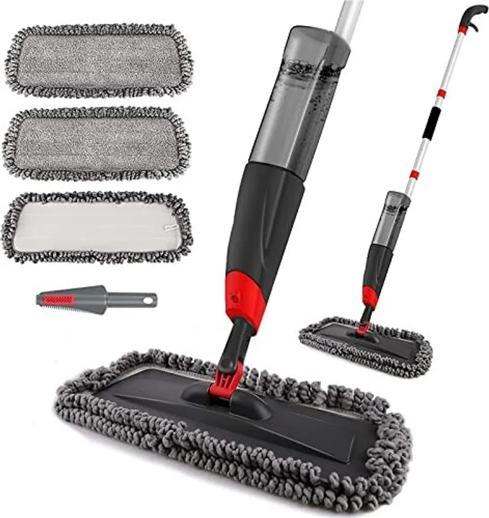 Mocio a Spruzzo 750ml Pavimenti Casa | 3 Teste Microfibra 135cm