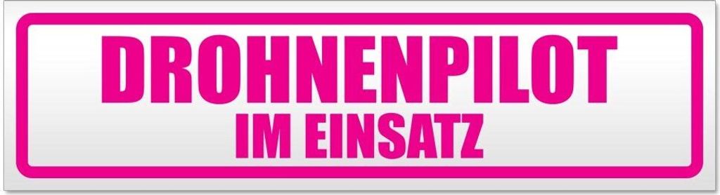 Kiwistar - Autoaufkleber - Pink - 60 x 16 cm - Drohnenpilot Im Einsatz - Hinweis Aufkleber Sticker für Auto, Kfz, Fahrrad, PKW, LKW