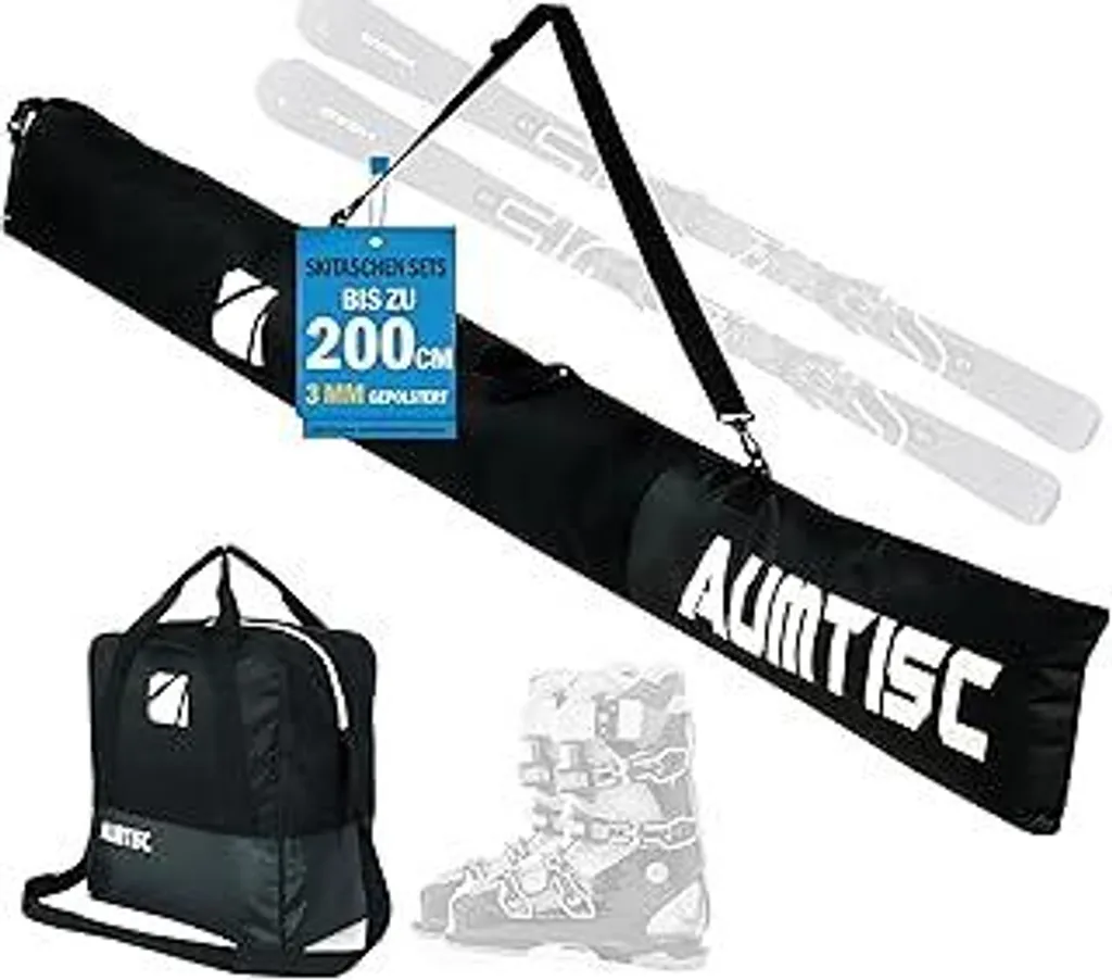AUMTISC Ski Bag Combo: Sacca Sci 200cm e Porta Scarponi Imbottiti