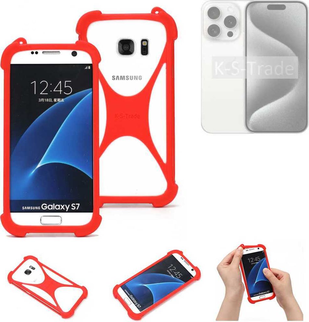 K-S-Trade Handy-Hülle kompatibel mit Apple iPhone 15 Pro Schutz-Hülle Bumper Silikon Schutz Hülle Cover Case Silikoncase Silikonbumper TPU Softcase