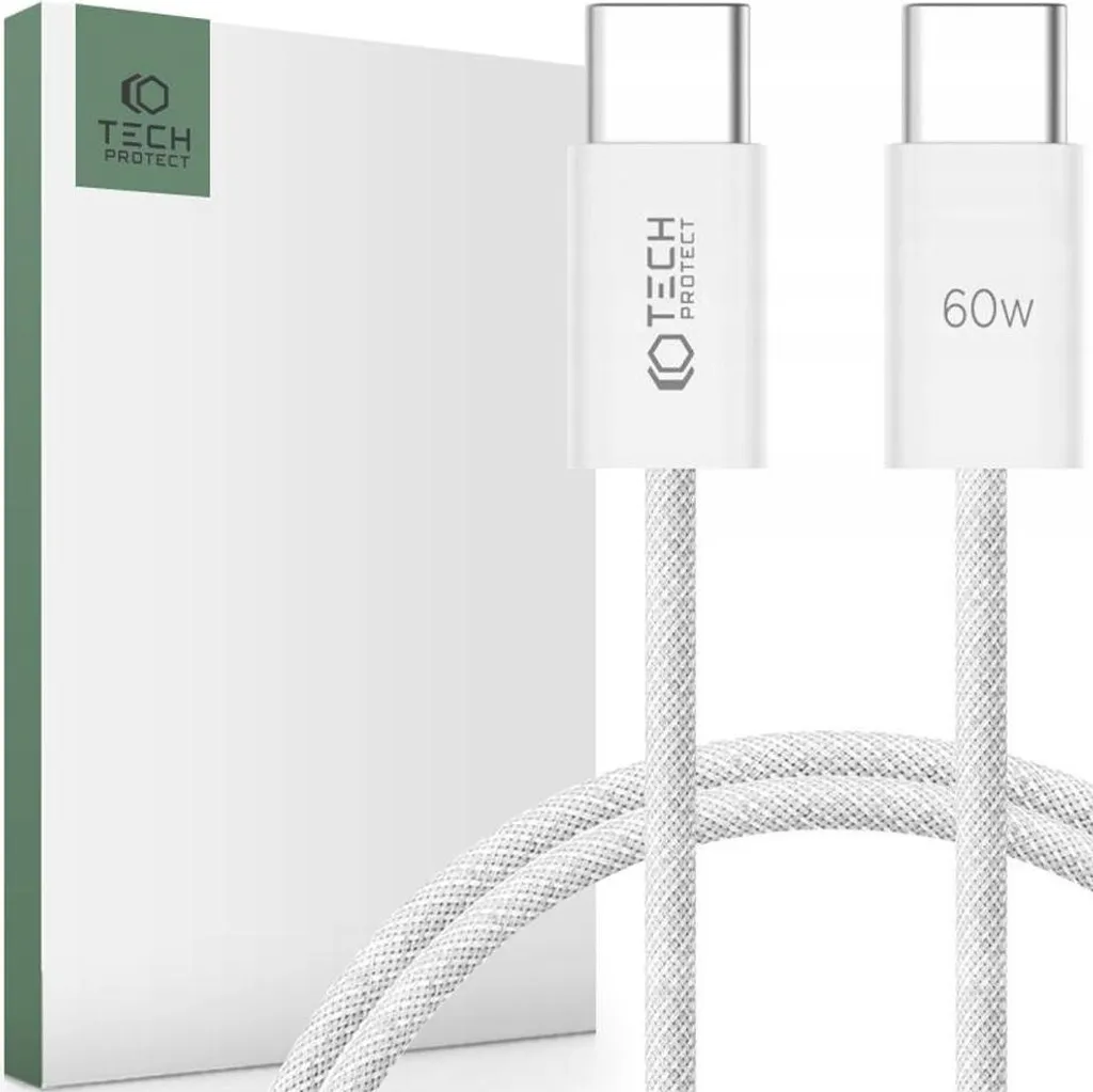 Cavo Tech-Protect Ultraboost Classic USB-C 60W Bianco 100cm Originale