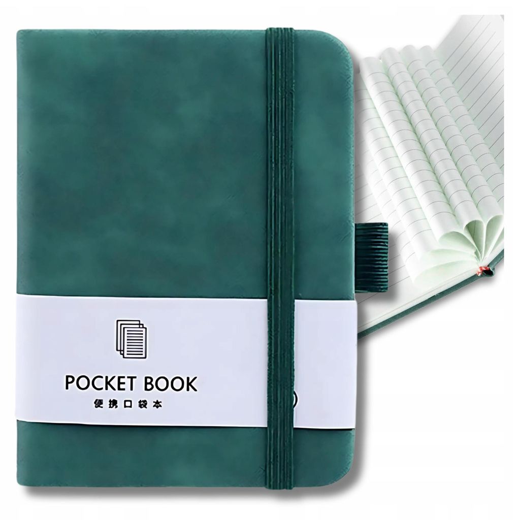 EDIBAZZAR | Pocket Green Mini Notizbuch Planer Notizbuch liniert A7 100 Blatt