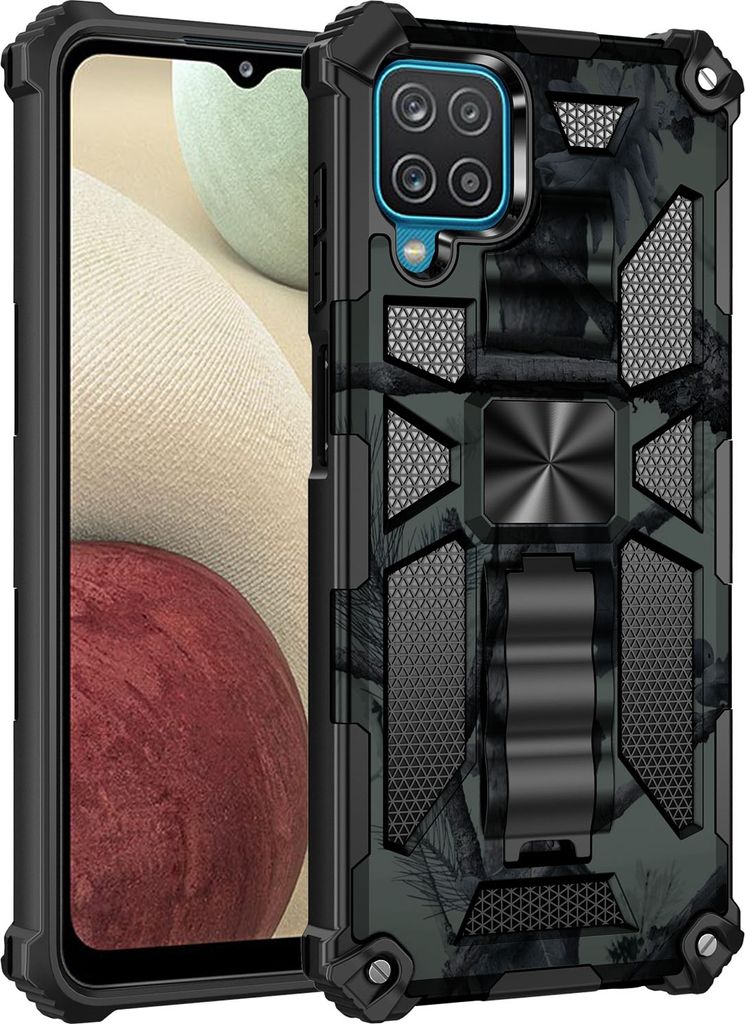 Für Samsung Galaxy A42 Camouflage Shockproof Armor TPU Hülle Hellgrün