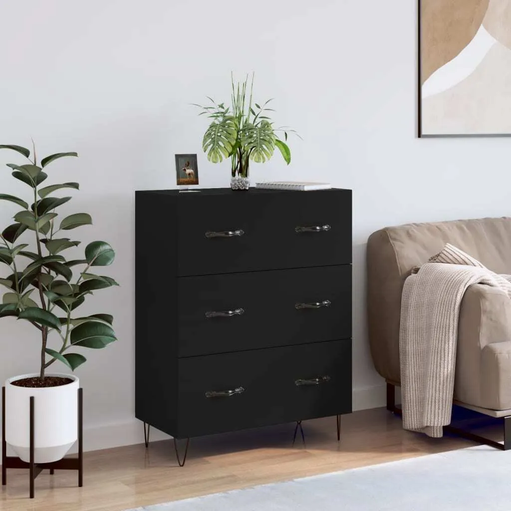 Maison Exclusive - Credenza nera 69,5x34x90 cm Materiale ligneo