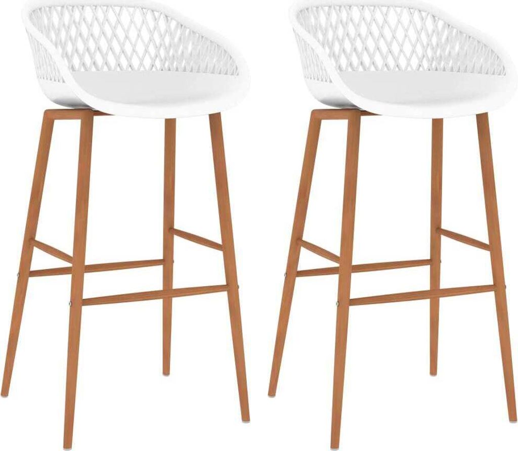 The Living Store Barhocker 2 Stk. Weiß