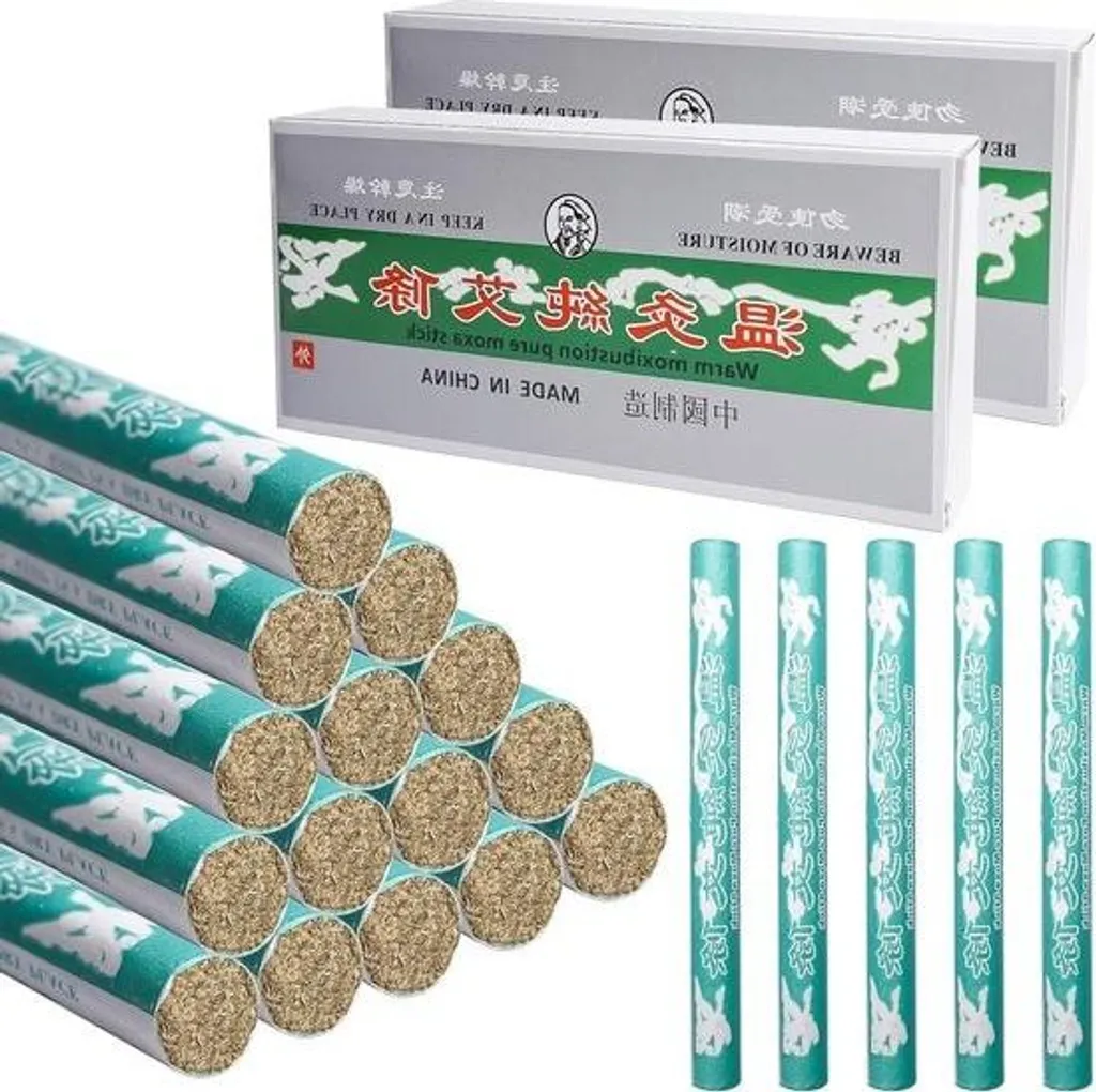 Bâtons de moxa pur pour moxibustion - Lot de 20 rouleaux format 18x200 mm