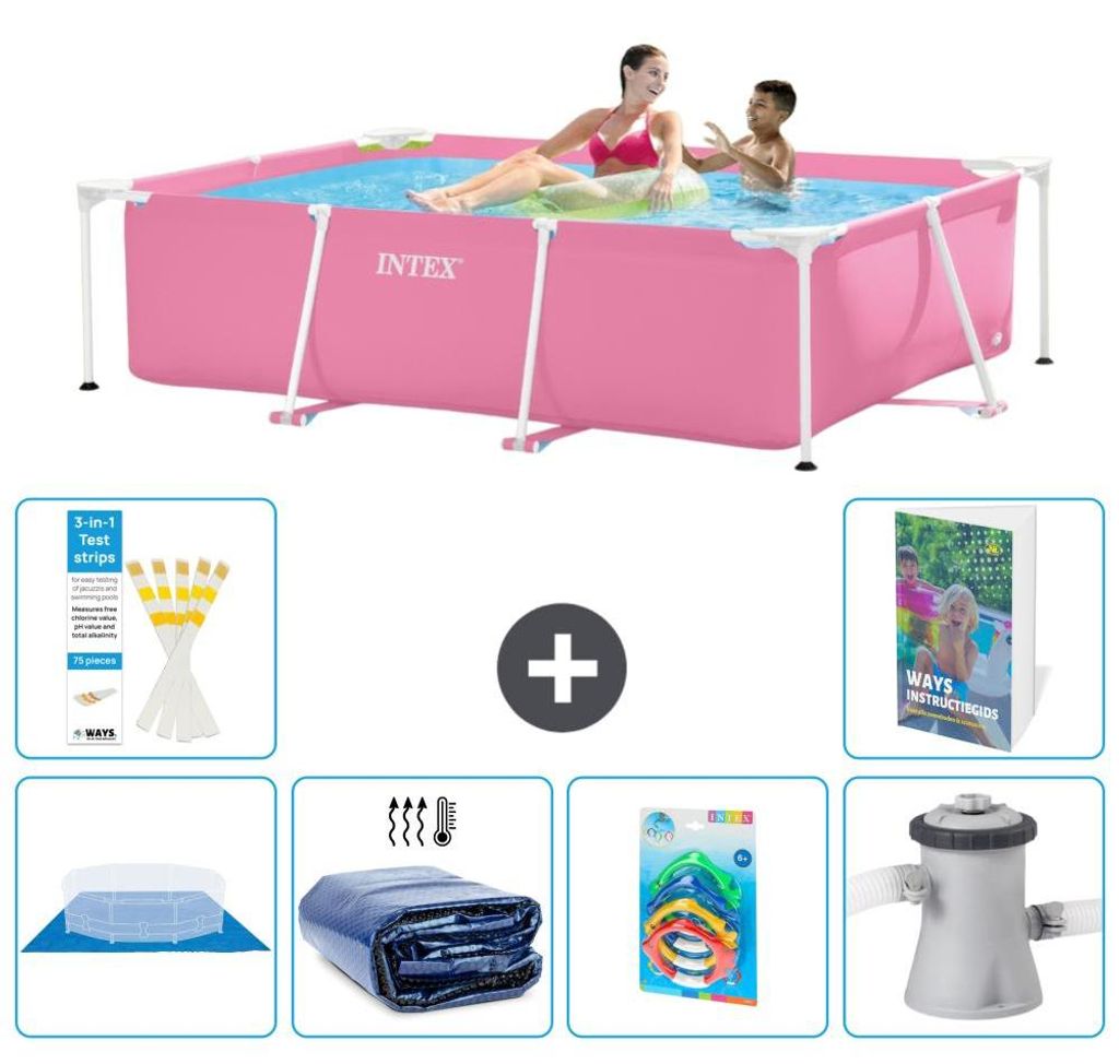 Rechteckiger Frame Pool - 220x150x60 cm - 7-teilig S46