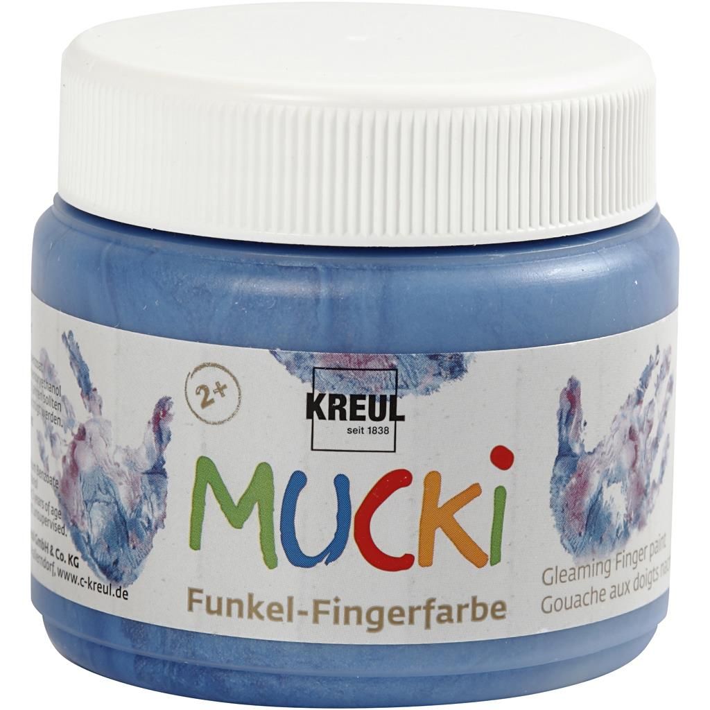 MUCKI Funkel-Fingerfarbe Diamanten-Blau 150 ml Produktbild 