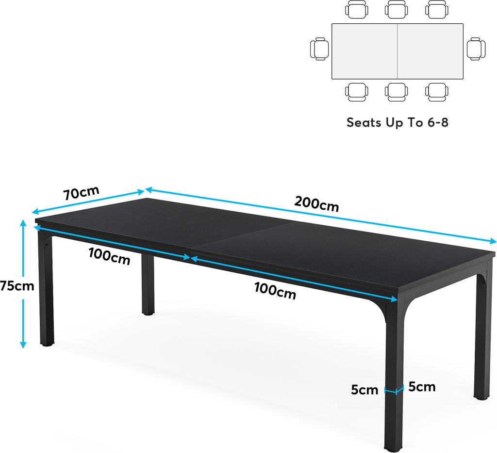 Tribesigns Schreibtisch Computertisch 200x70x 5 cm Produktbild 2