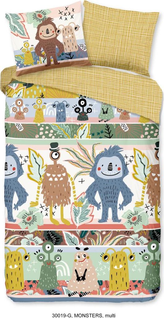 Good Morning KinderBettbezug "monster dieren" - multi - (140x200/220 cm) - Baumwolle