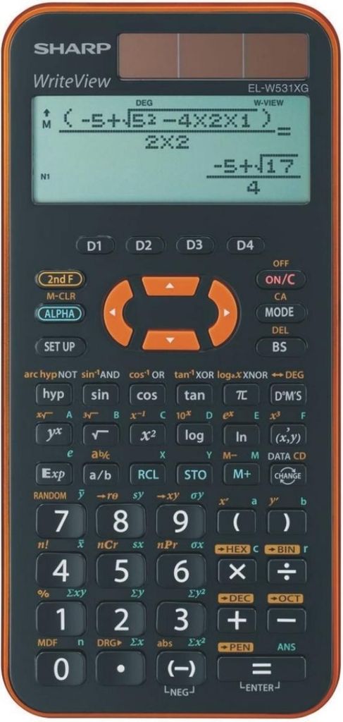 Schulrechner EL-W531 XG YR wissenschaftlich orange Packung Produktbild 