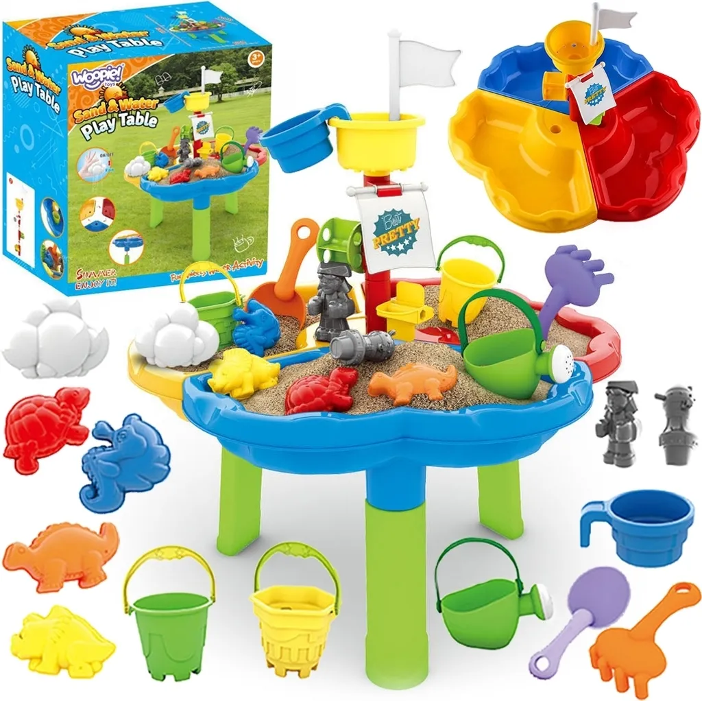 Jeux d'extérieur enfant Table à eau et bac à sable Bateau Pirate 3en1