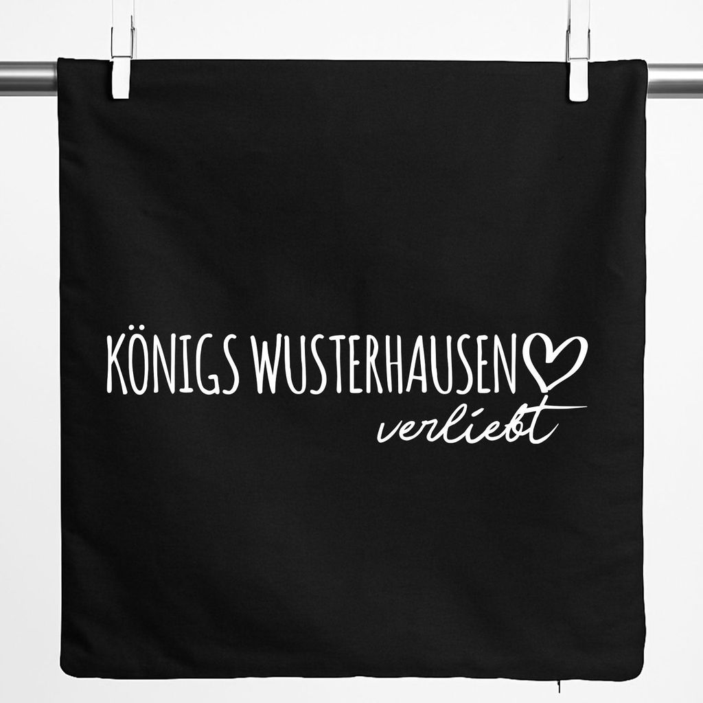Huuraa Kissenbezug Königs Wusterhausen verliebt 40x40cm Black Baumwolle Dekokissenbezug Geschenkidee