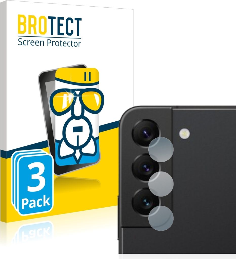 3x BROTECT Schutzglas für Samsung Galaxy S22 5G (NUR Kameraschutz) Schutzfolie Panzer Folie Glas Display Schutz klar