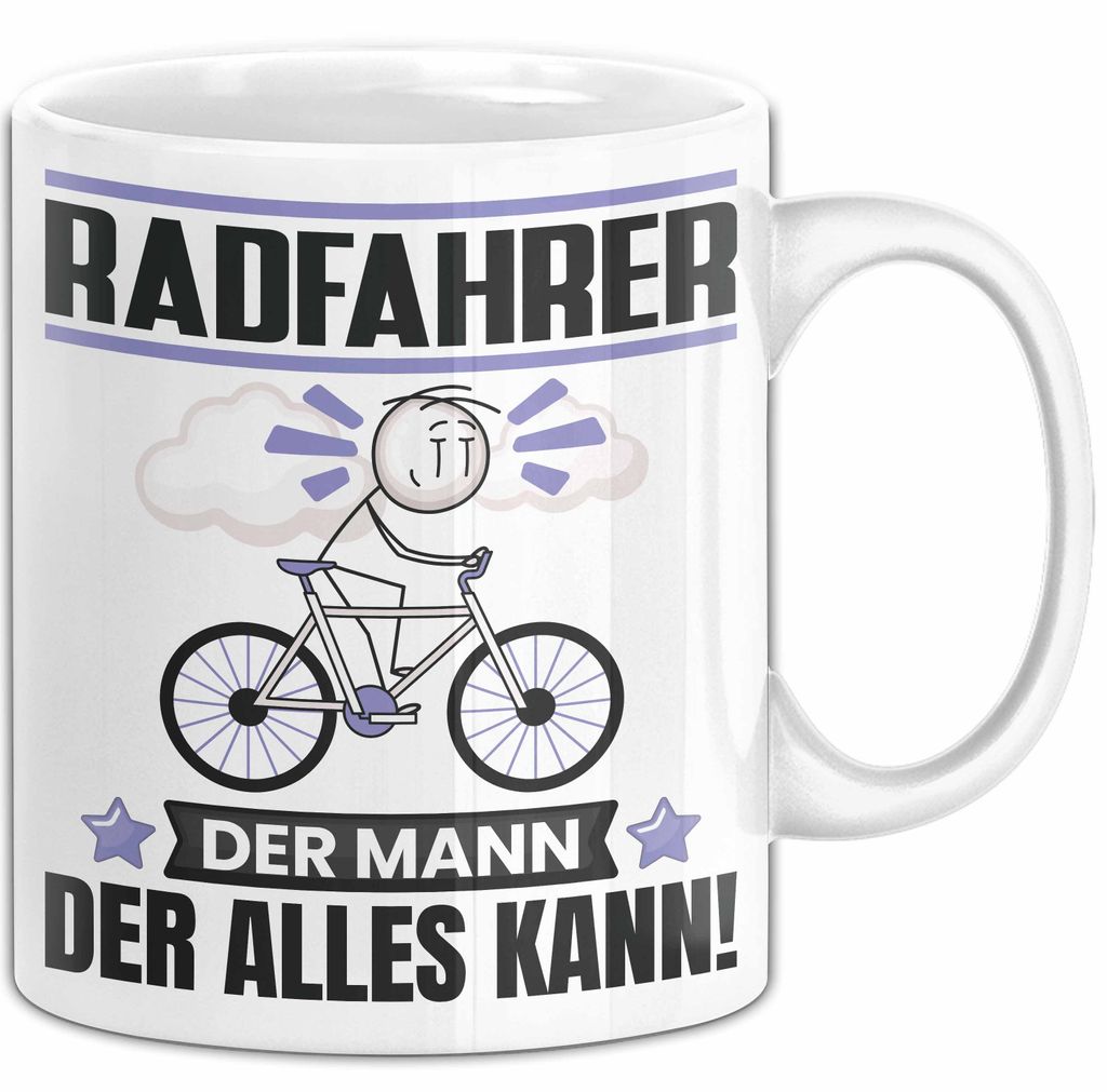 Radfahrer Tasse Geschenk für Radfahrer Der Mann Der Alles Kann Geschenkidee zum Geburtstag (Weiß)