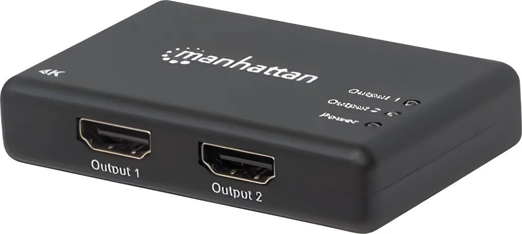 Splitter HDMI 1 entrée 2 sorties Manhattan 4K pour double écran noir