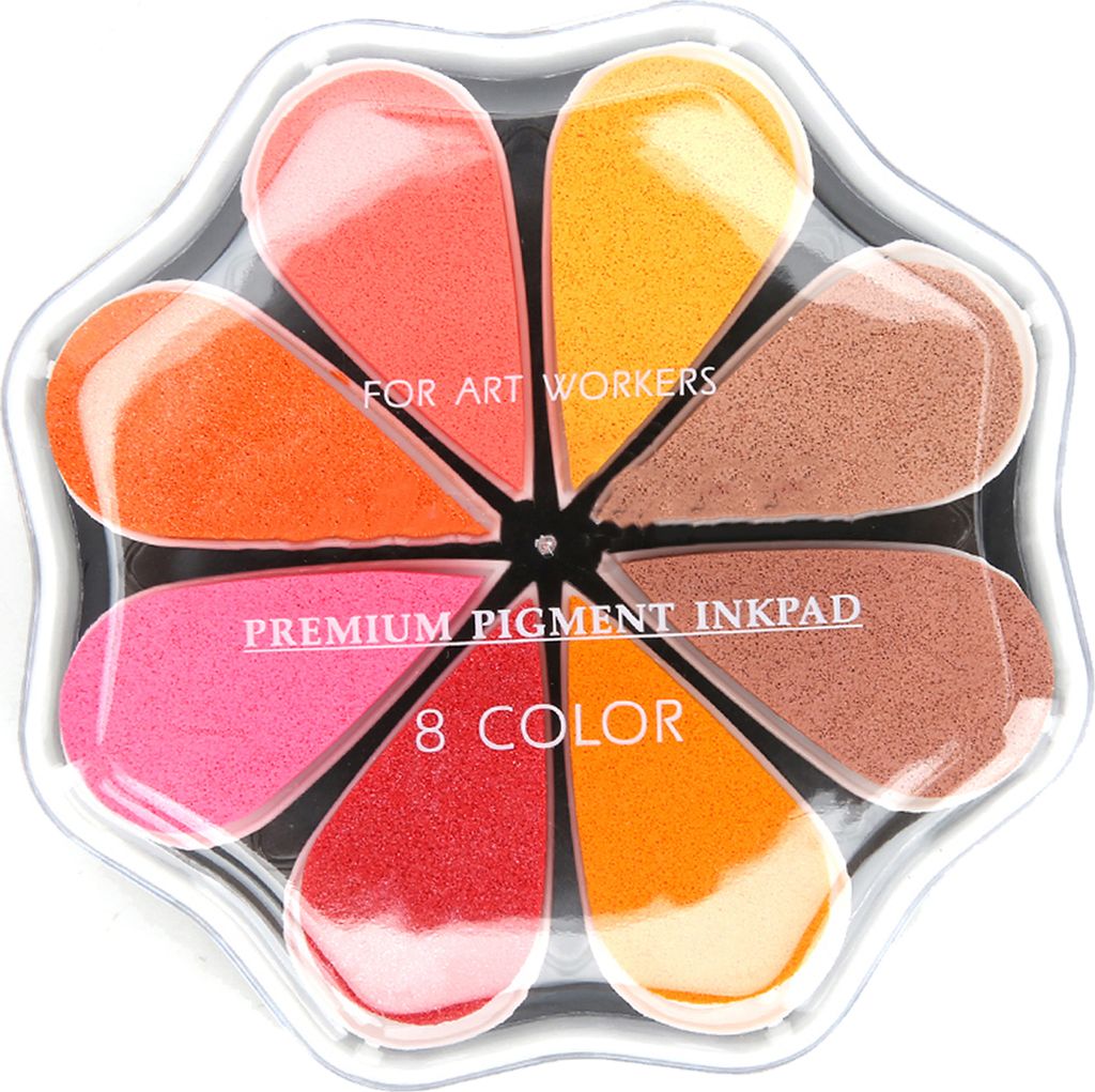 Petal Stamp Pad 8 Farben Wasserbezogene DIY -Handdruck für normales Papier (1032)