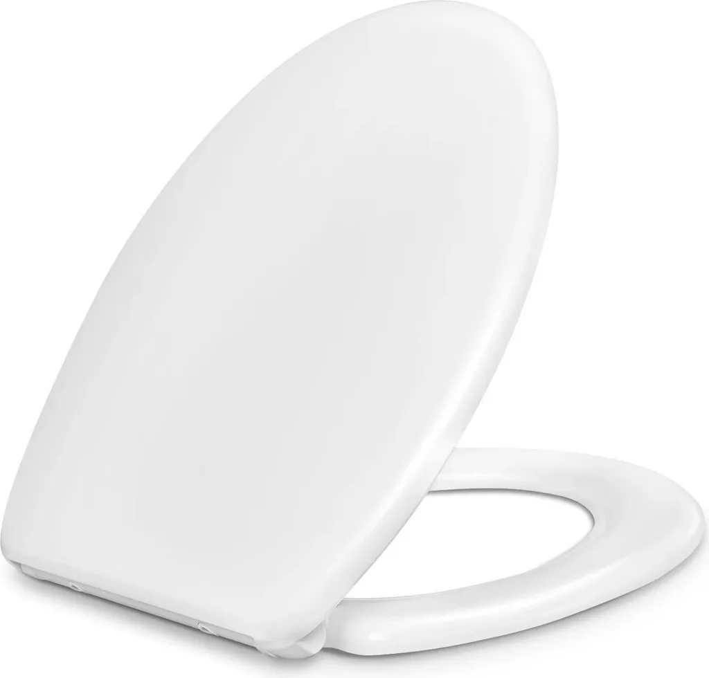 Sedile WC Forma a O Bianco in Duroplastica con Chiusura Ammortizzata