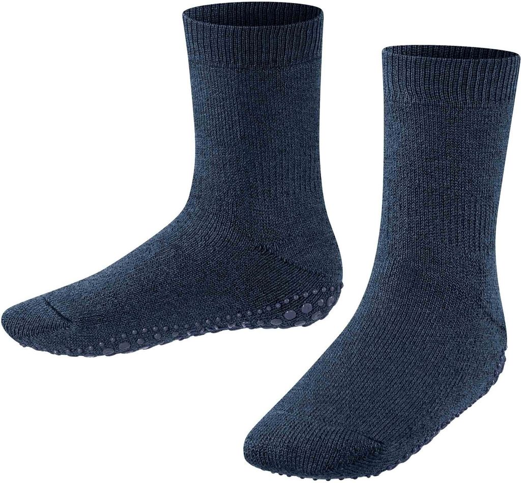 FALKE Kinder Stoppersocken - Catspads, Anti-Rutsch, Socken, Vollsohle, Merino-Wolle Denim Blau 35-38