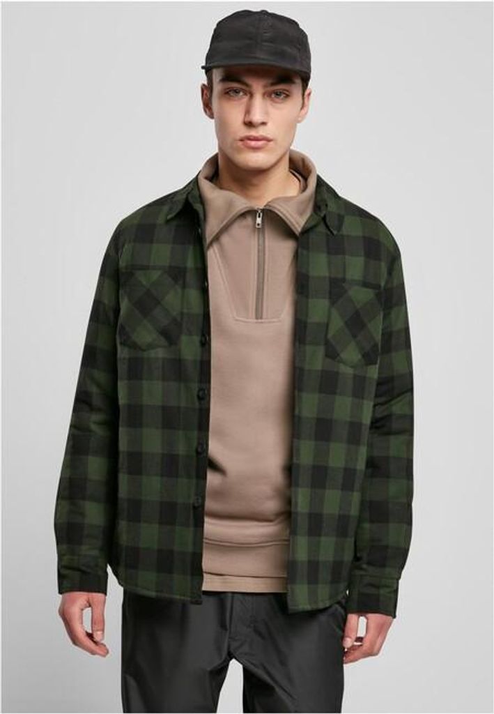 Urban Classics - Herren Padded Check Flannel Hemd BLACK/FOREST M
