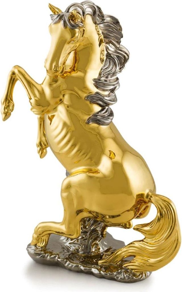 Casa Padrino Luxus Keramik Deko Figur Pferd 50 x 26 x H. 70 cm - Handgefertigte & handbemalte Keramik Skulptur - Keramik Tierfigur - Luxus Deko Fig...