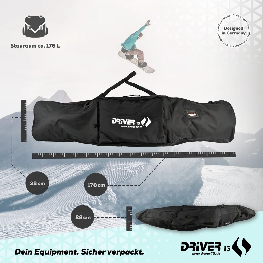 Sac de snowboard voyage idéal pour transporter votre planche de 178cm