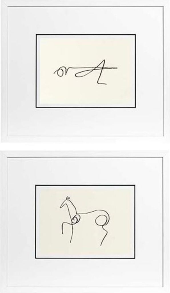 Casa Padrino Bilder 2er Set Picasso 65 x H. 154 cm - Luxus Hotel Dekoration