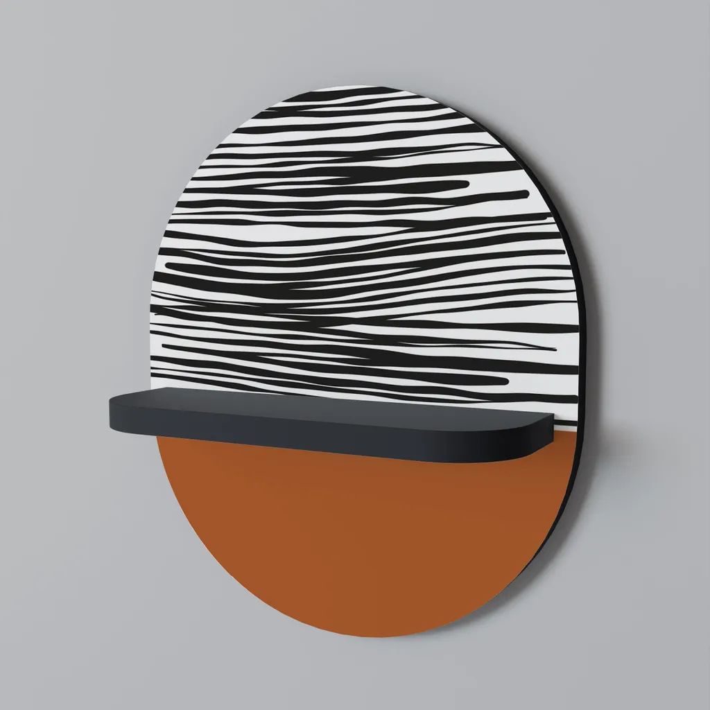 Étagère ovale noire murale au style industriel chic pour chambre