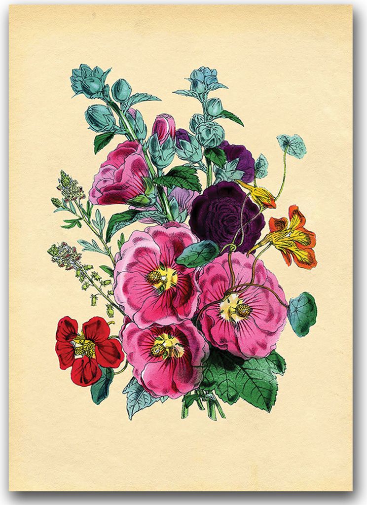 Poster - Canvas - Leinwand - 59,4 cm x 84,1 cm - Fotoposter - Leinwandkunst - Mallows Blume