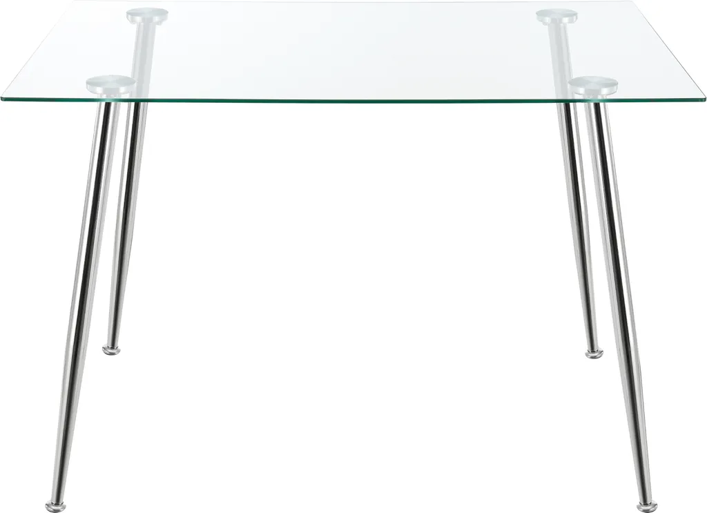 Table en Verre Hyrynsalmi Chrome avec Structure Renforcée et Design - 5
