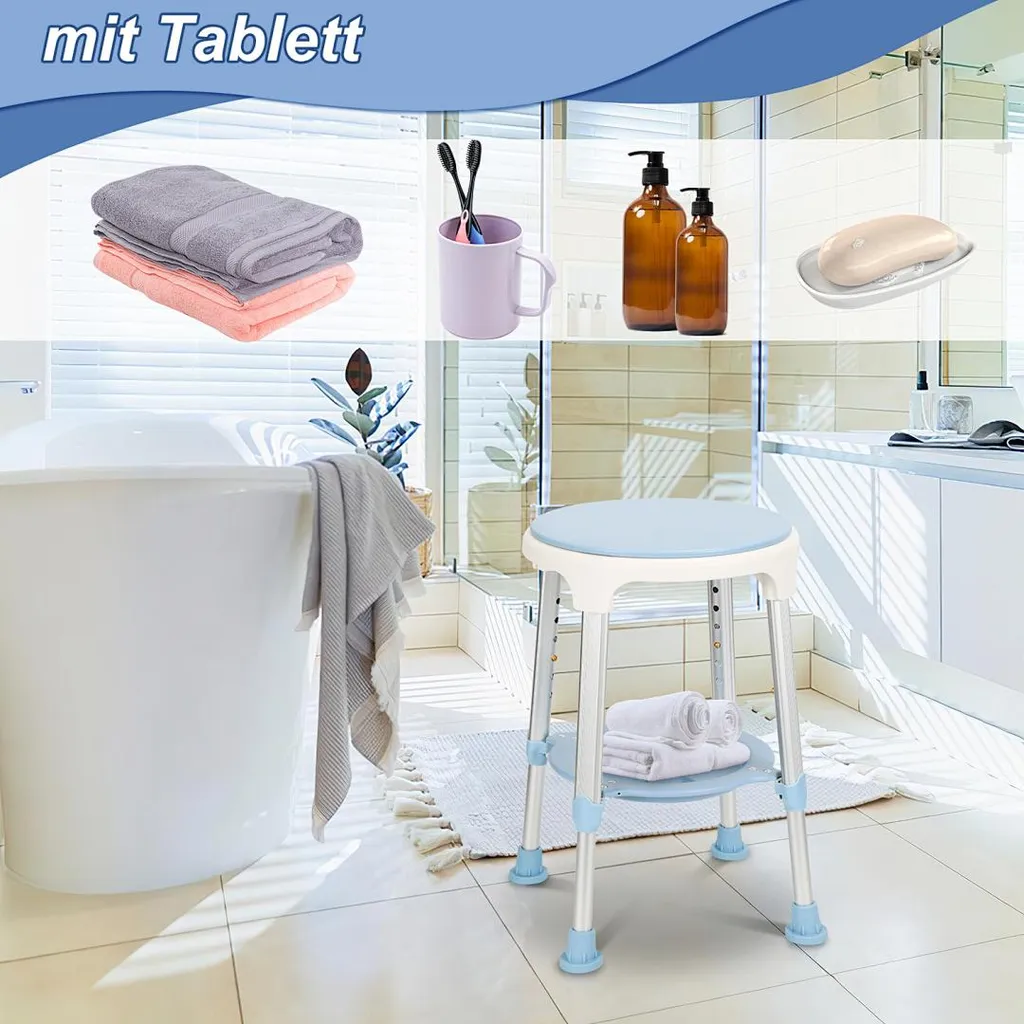 Siège de douche pivotant pour seniors et PMR avec tablette intégrée