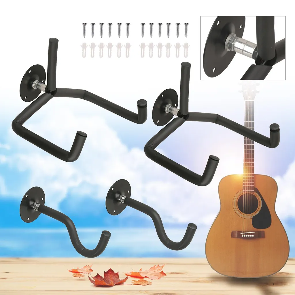 Support Mural pour Guitare Studio - Rangement Vertical Noir Gain de Place - 4
