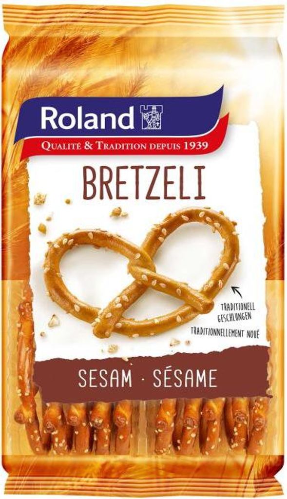 Roland Bretzeli mit Sesam knusprig lecker und goldbraun im Produktbild 