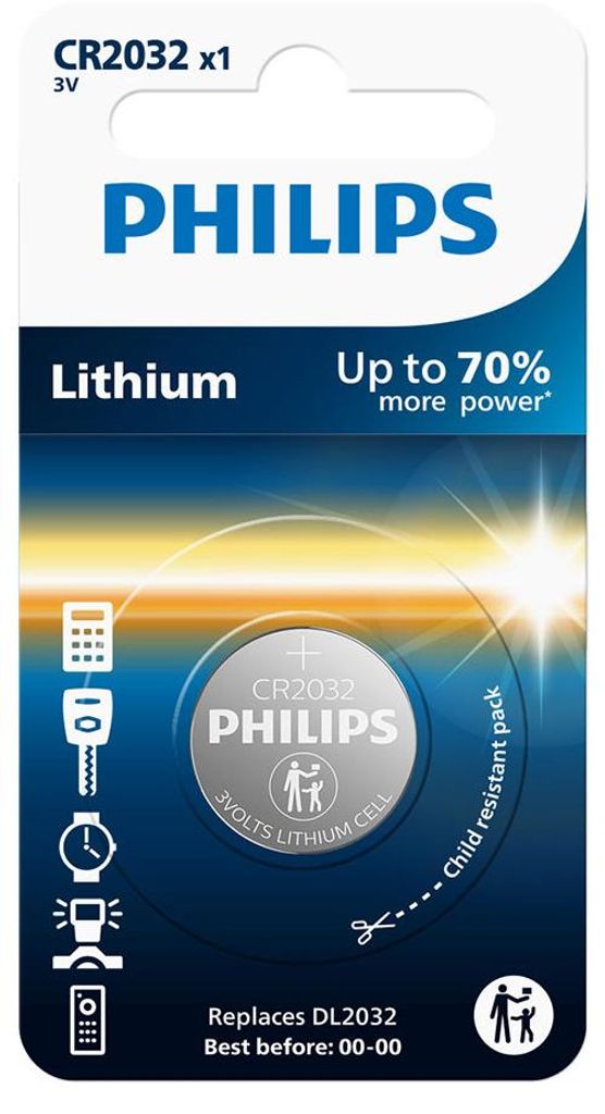 Philips Pile bouton au lithium CR2032 - CR2032 Image du produit 