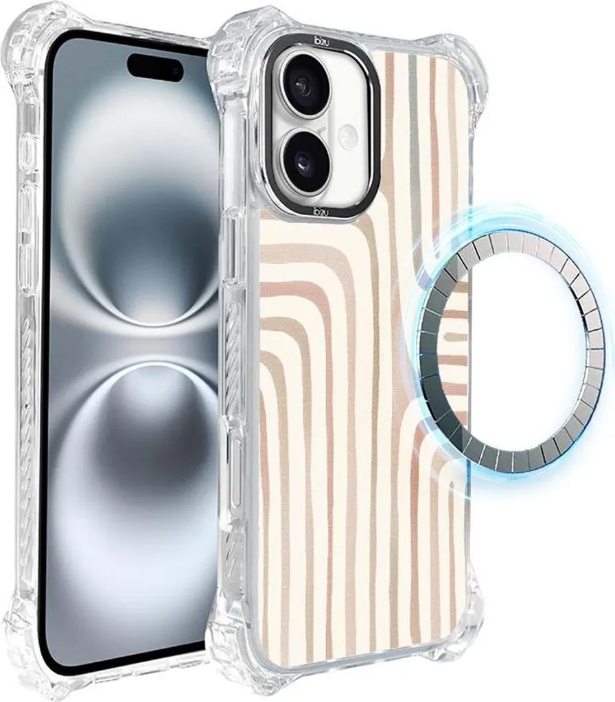custodia IBIZU DropGuard Ultra per iPhone 16 Plus con MagSafe, Boho, Labirinto di sabbia - 1