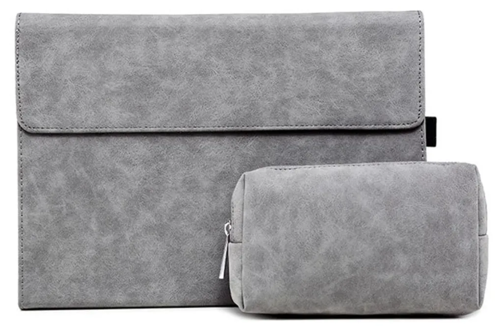 Coque Surface Pro 10 antichoc aspect peau de mouton grise - Pack de 2 - 2
