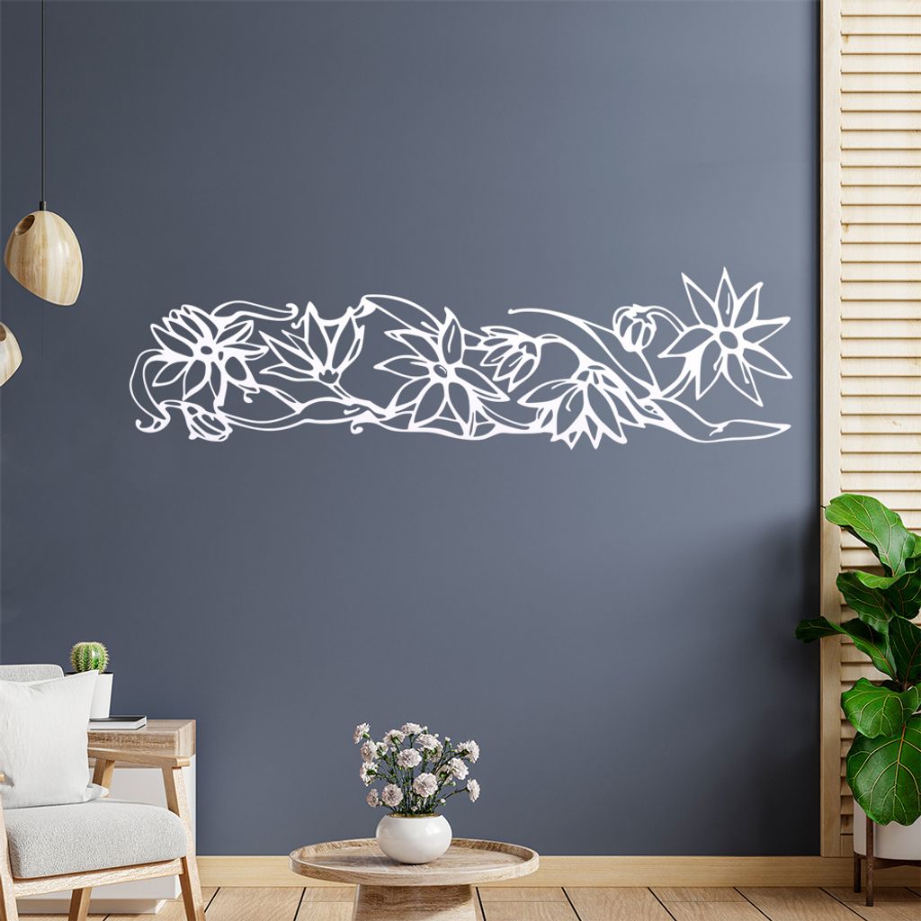 Blumen - Ranken Wandtattoo in 6 Größen - Wandaufkleber Wall Sticker - Dekoration, Küche, Wohnzimmer, Schlafzimmer, Badezimmer