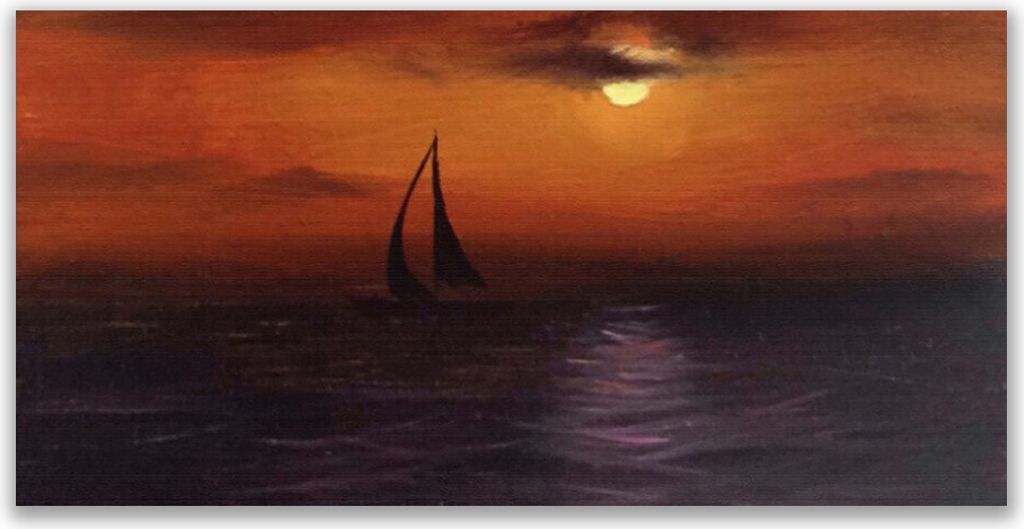 Tulup Leinwand-Bilder 120x60 Wandbild Canvas Kunstdruck Meer Boot Landschaft