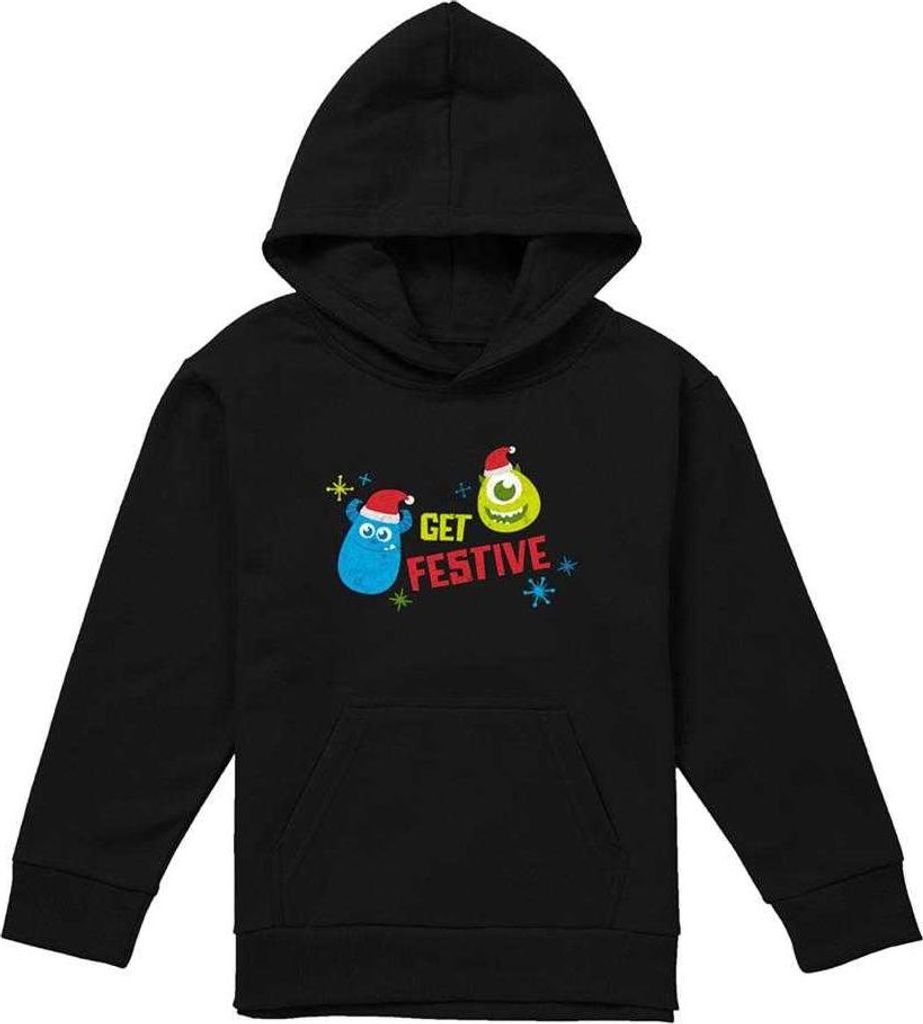 Monsters Inc - "Get Festive For Christmas" Kapuzenpullover für Kinder TV22695 (128) (Schwarz)