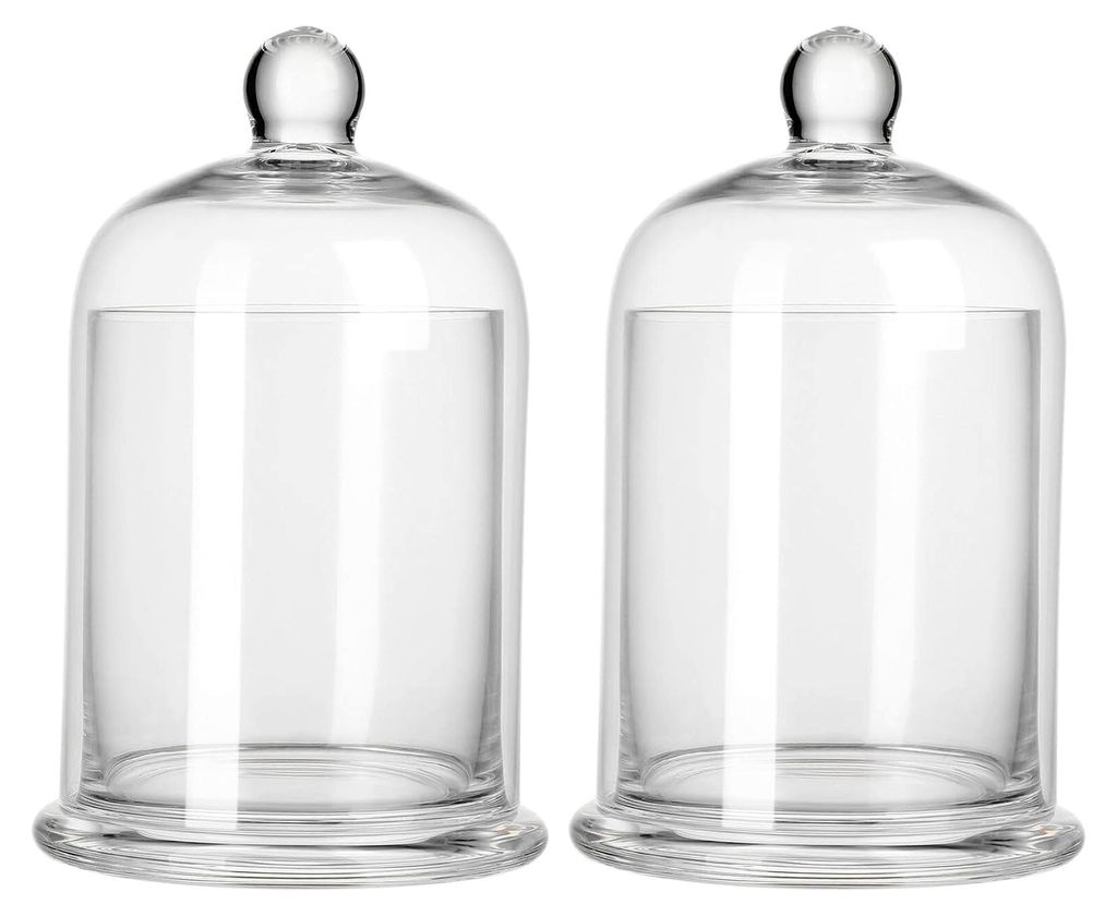 2 Stück Glas Kerzenhalter 15,8 cm Transparent mit Glatter Oberfläche Multifunktional als Kerzenständer und Blumentopf für Wohn- und Cafédekora...