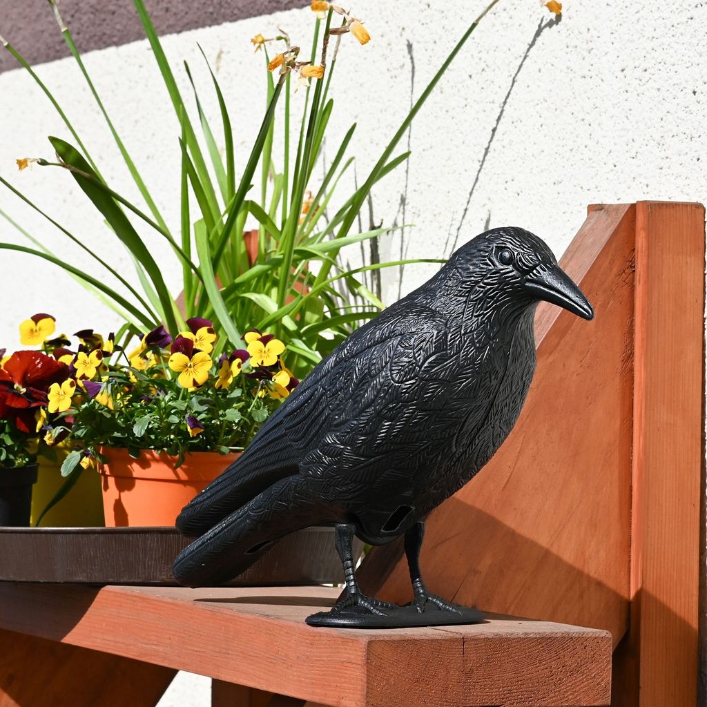 Sillar Corvo Nero In Plastica 3 Pezzi, Spaventa Piccioni, Repellente Per Uccelli, Corvo Nero Che Vola | Decorazione Del Balcone E Ornamento Repellente Per Piccionii | Repellente Naturale - Foto 11