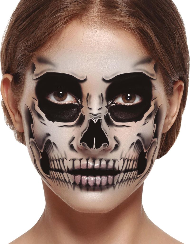 Tattoo Gesicht Skelett Knochen Halloween Produktbild 