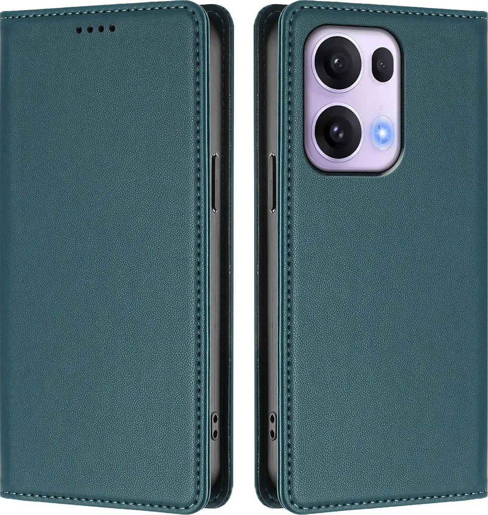 Custodia Magnetica Oppo Reno13 Pro 5G Verde - Flip Cover Antiurto Pro