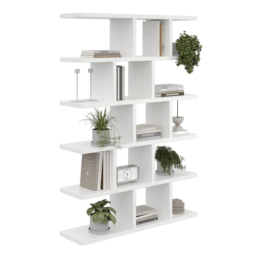 Meuble de rangement mural blanc pour livres et déco 100,8 x 70 cm