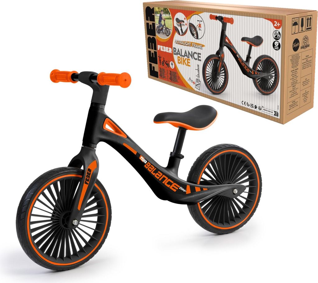 Feber - Balance Bike, Sportliches Laufrad, Ultraleichte Struktur, Fördert Koordination und Gleichgewicht, Gummigriffe mit verstellbarem ergonomisc...