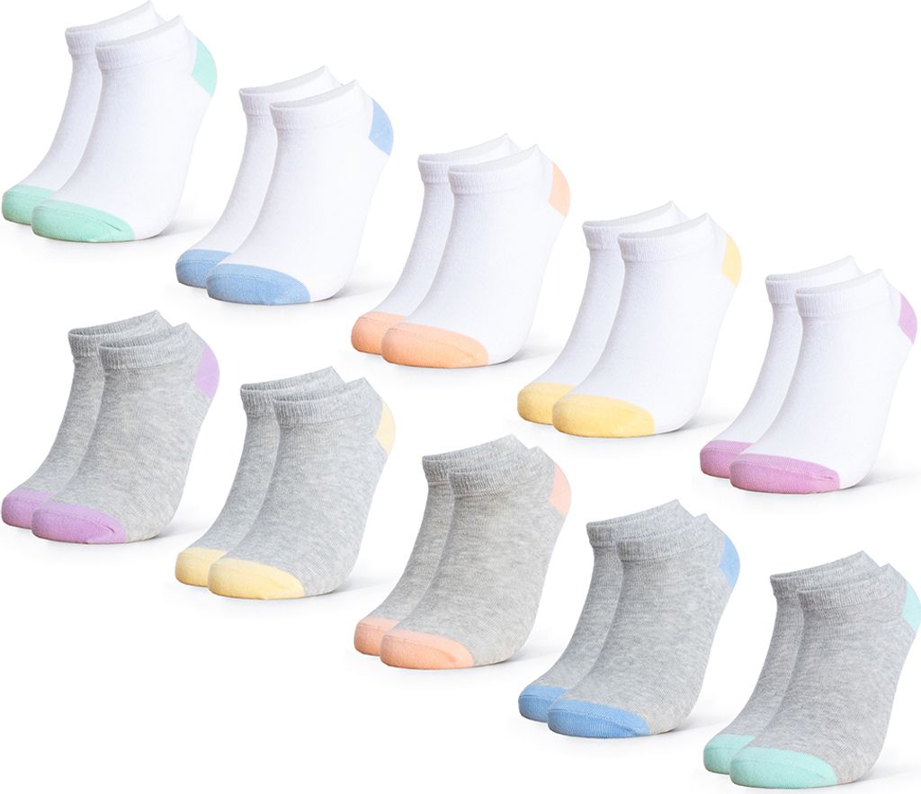 Occulto Mädchen & Jungen Sneaker Socken 10er Pack (Modell: Piccolo) MixGirls 35-38