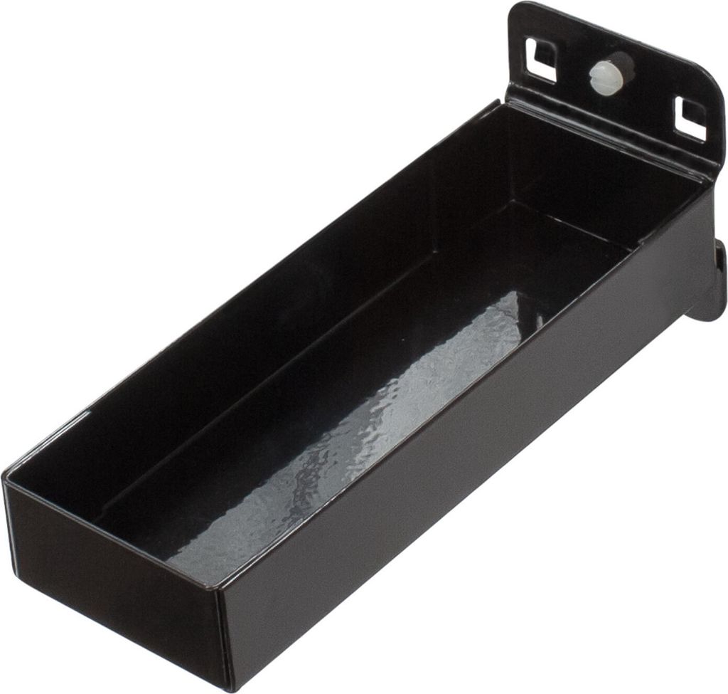 Kleinteileablage ohne Einteilung für Lochplatte | LxB 15x5,5cm | Tiefschwarz